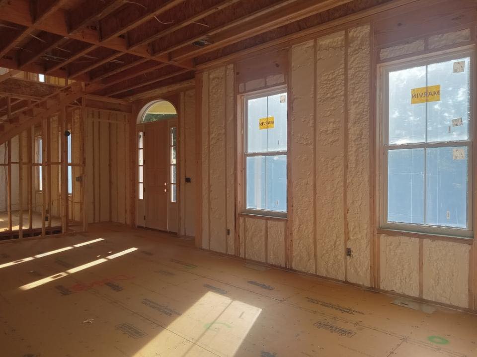 insulation in new home by door